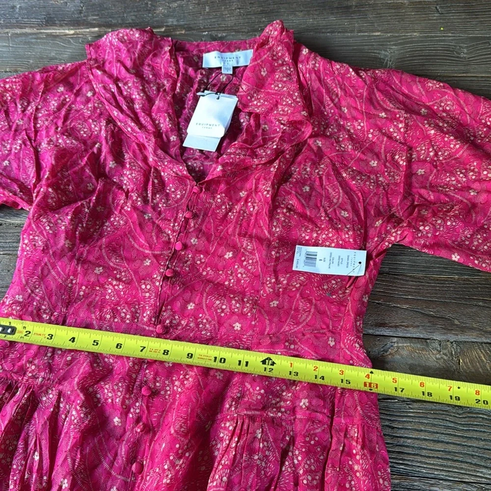 Equipment Samia silk floral ruffled button down midi long dress NWT‎ size 6